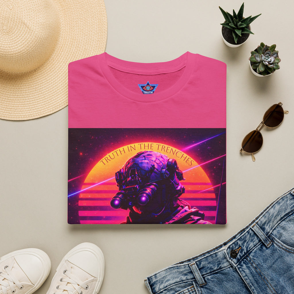 Complacency Kills T-Shirt | Neon Tactical Vaporwave Soldier