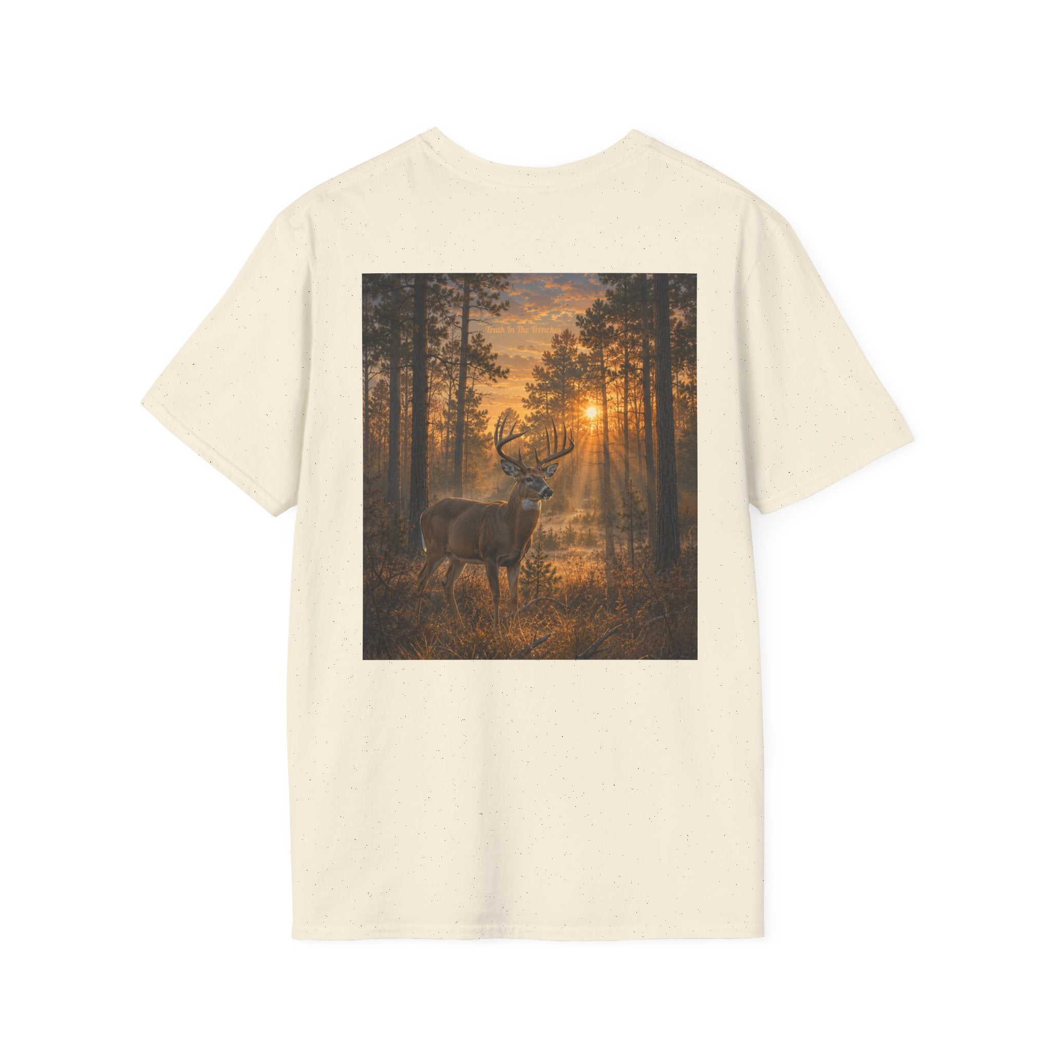 Deer in the Timber Shirt | Great Outdoors Series | Whitetail Sunrise Wildlife Tee | Nature Graphic T-Shirt