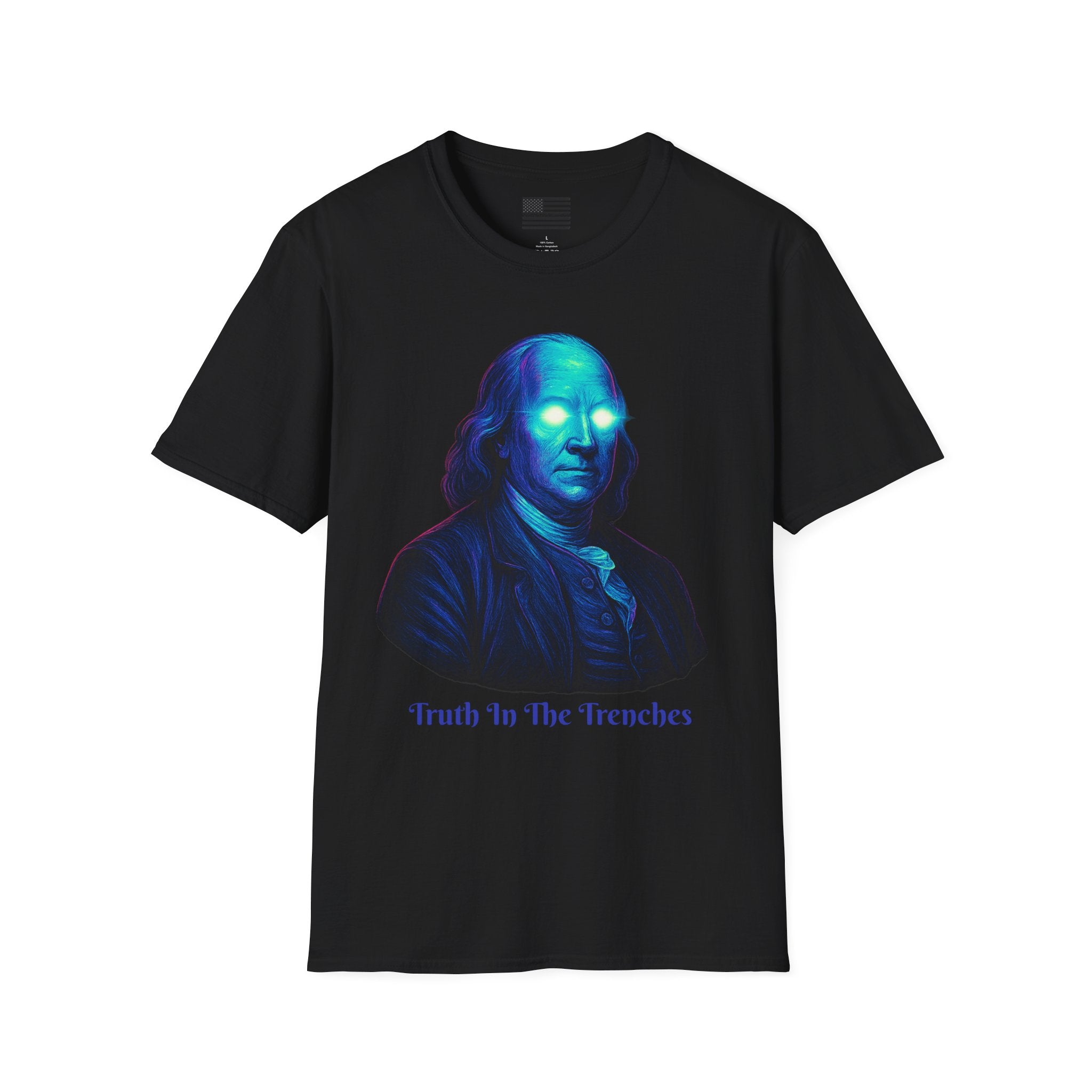 Benjamin Franklin Glowing Neon Eyes Portrait