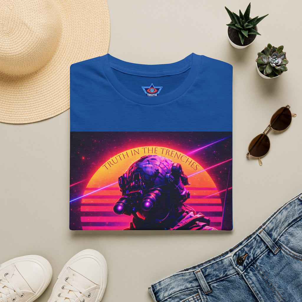 Complacency Kills T-Shirt | Neon Tactical Vaporwave Soldier