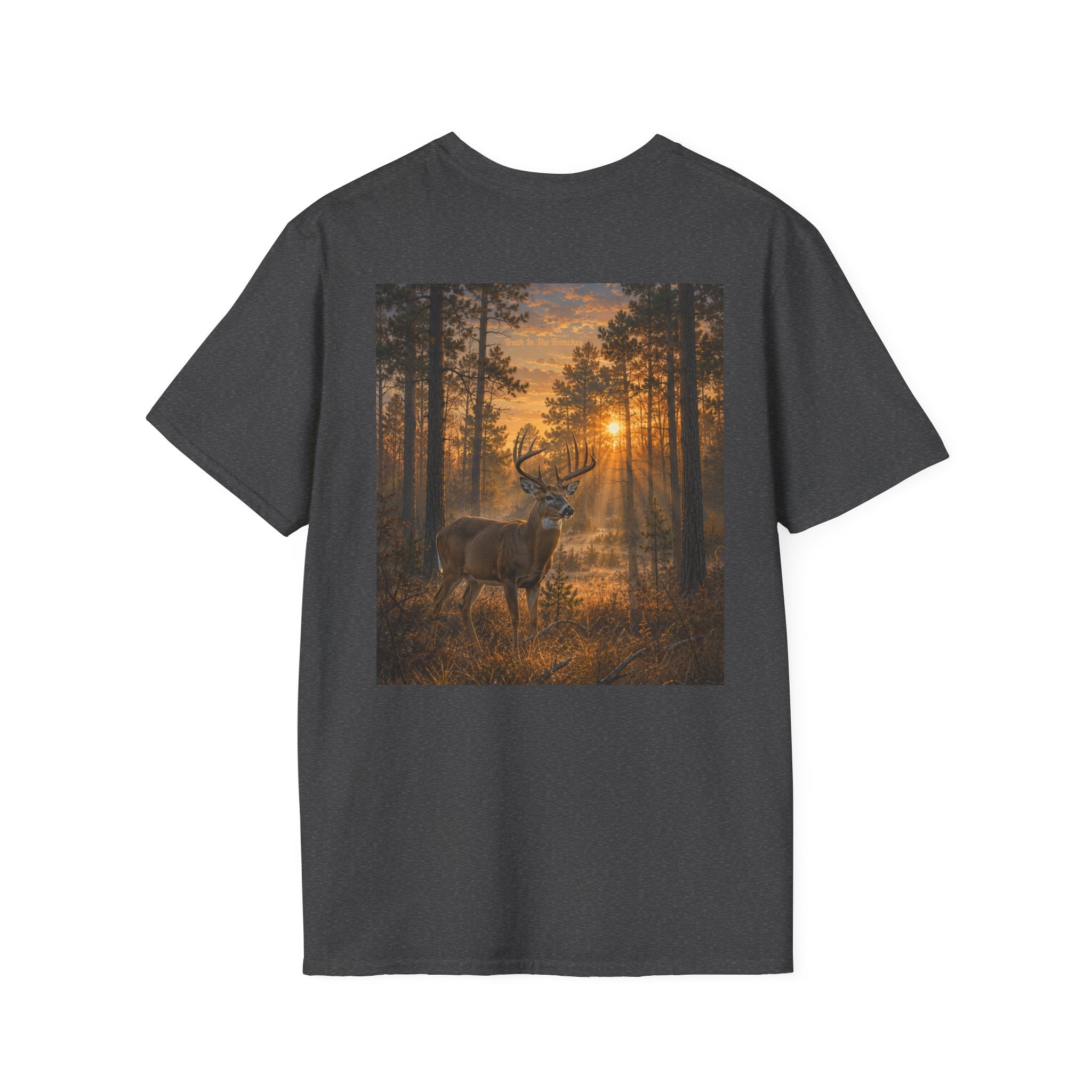 Deer in the Timber Shirt | Great Outdoors Series | Whitetail Sunrise Wildlife Tee | Nature Graphic T-Shirt