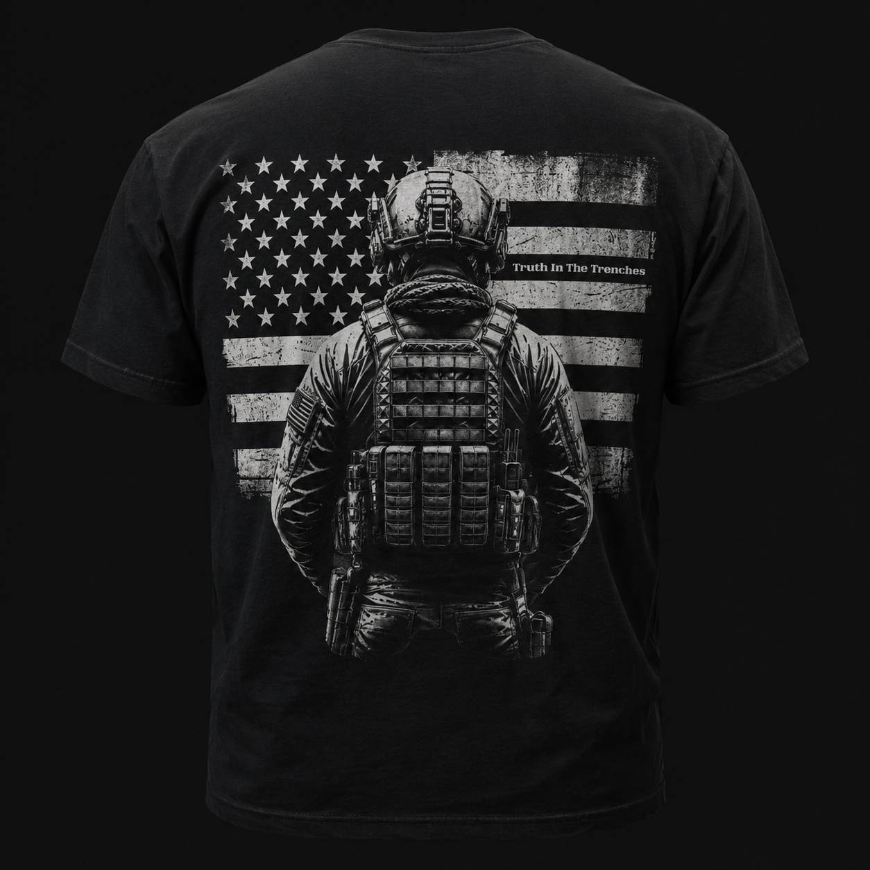 Tactical American Flag Shirt | Military Operator Back Print