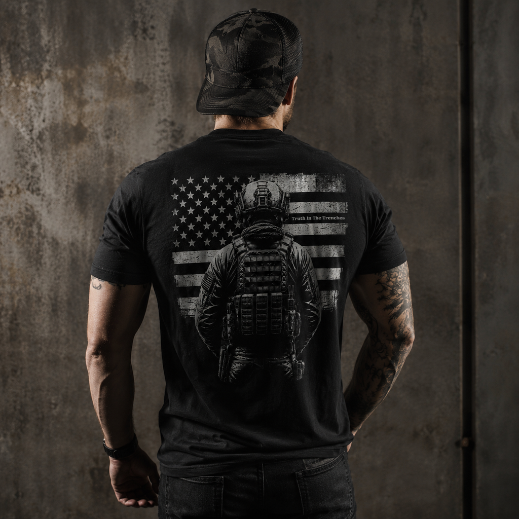Tactical American Flag Shirt | Military Operator Back Print