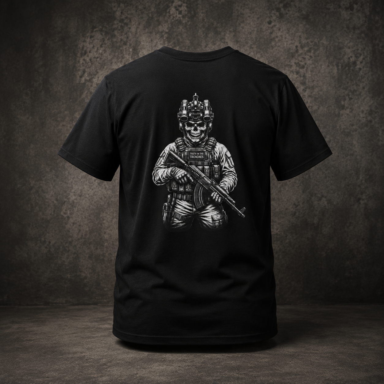 NVG AK Skull Goon Operator Back Print Shirt | Semi Modern AK47 | Tactical Goon Graphic Tee