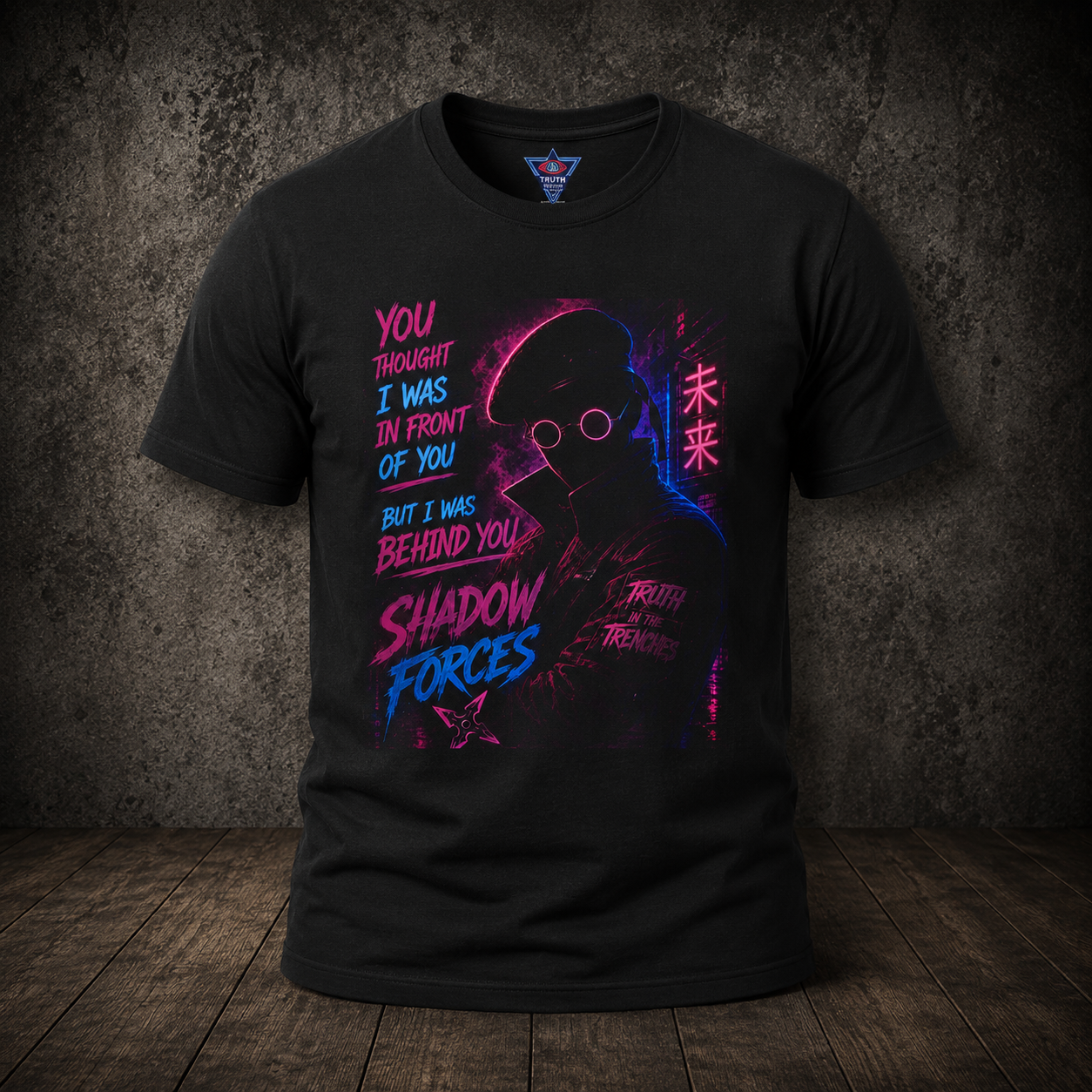 Shadow Forces Neon Cyberpunk Figure T-Shirt