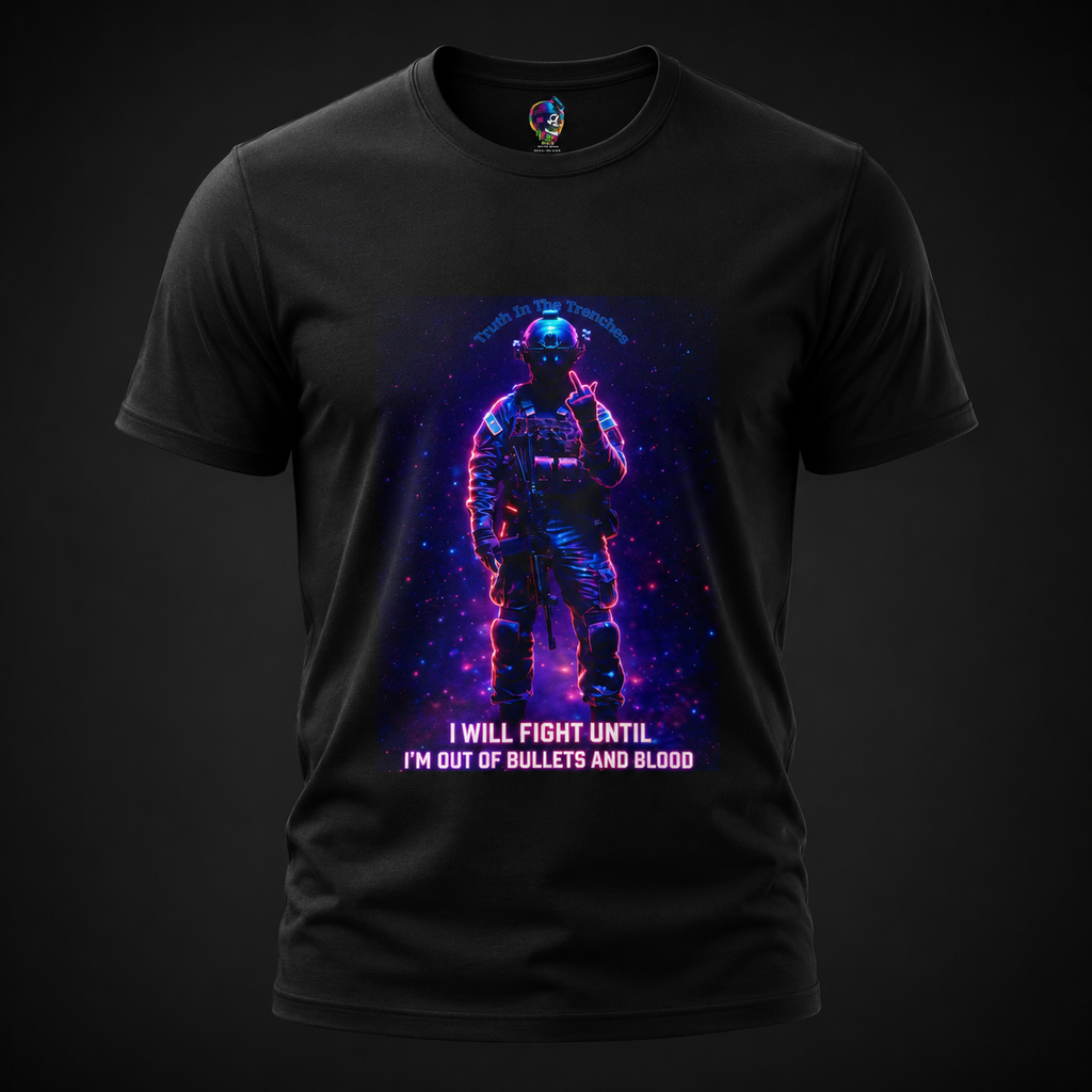 Neon Operator Middle Finger | I Will Fight Until Im Out Of Bullets And Blood