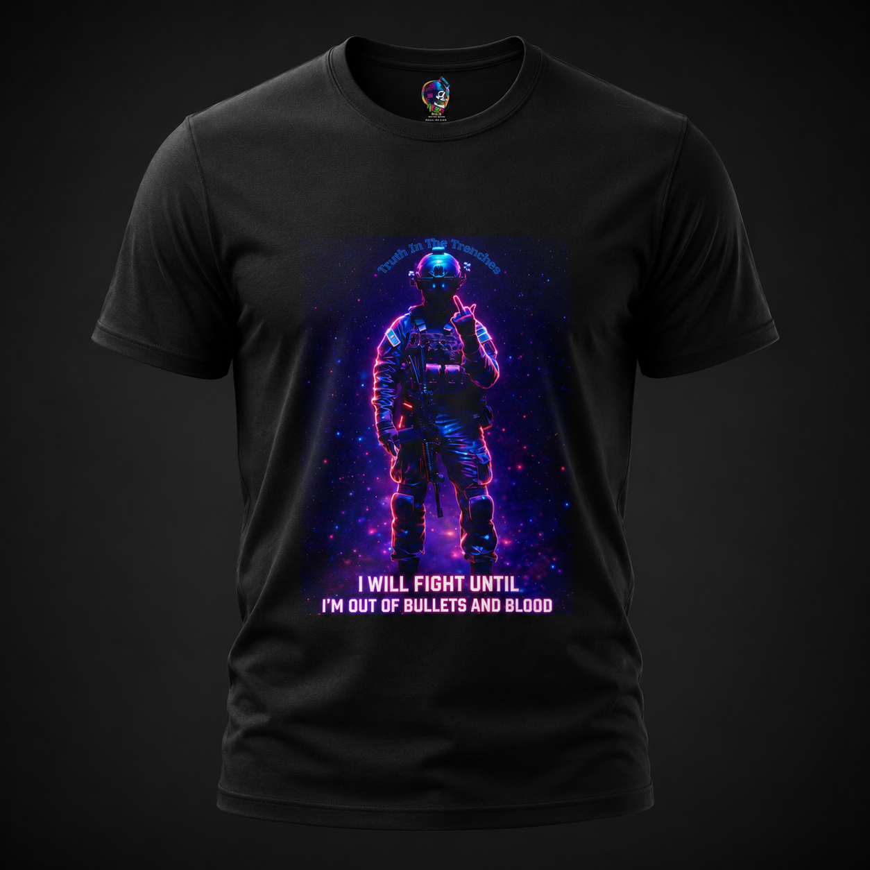 Neon Operator Middle Finger | I Will Fight Until Im Out Of Bullets And Blood