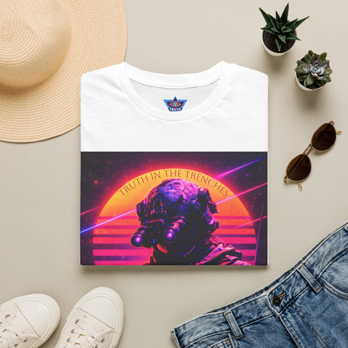 Complacency Kills T-Shirt | Neon Tactical Vaporwave Soldier