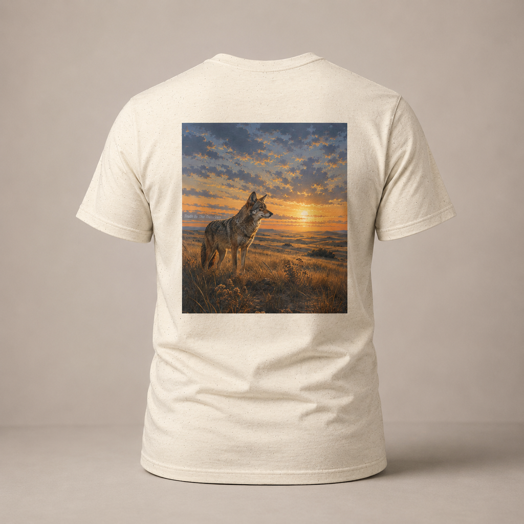 Coyote Open Country Shirt | Great Outdoors Series | Western Sunset Wildlife Tee | Nature Graphic T-Shirt
