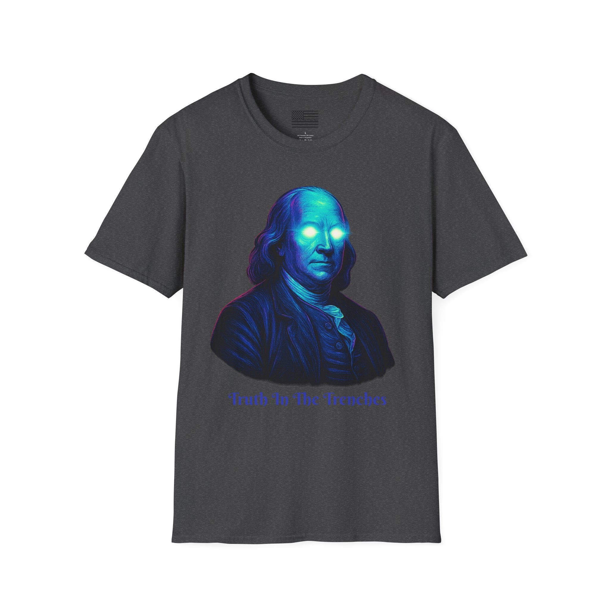 Benjamin Franklin Glowing Neon Eyes Portrait