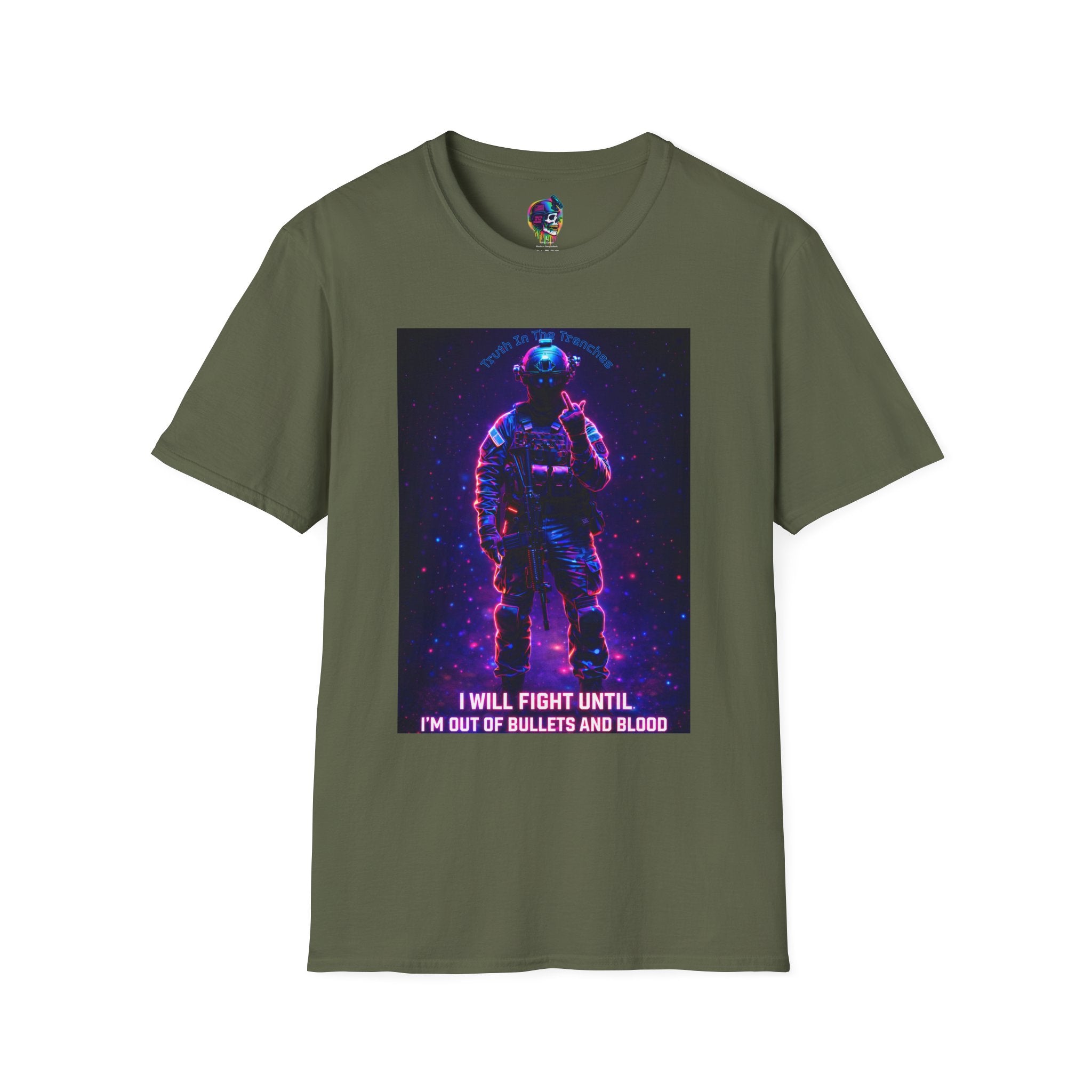 Neon Operator Middle Finger | I Will Fight Until Im Out Of Bullets And Blood