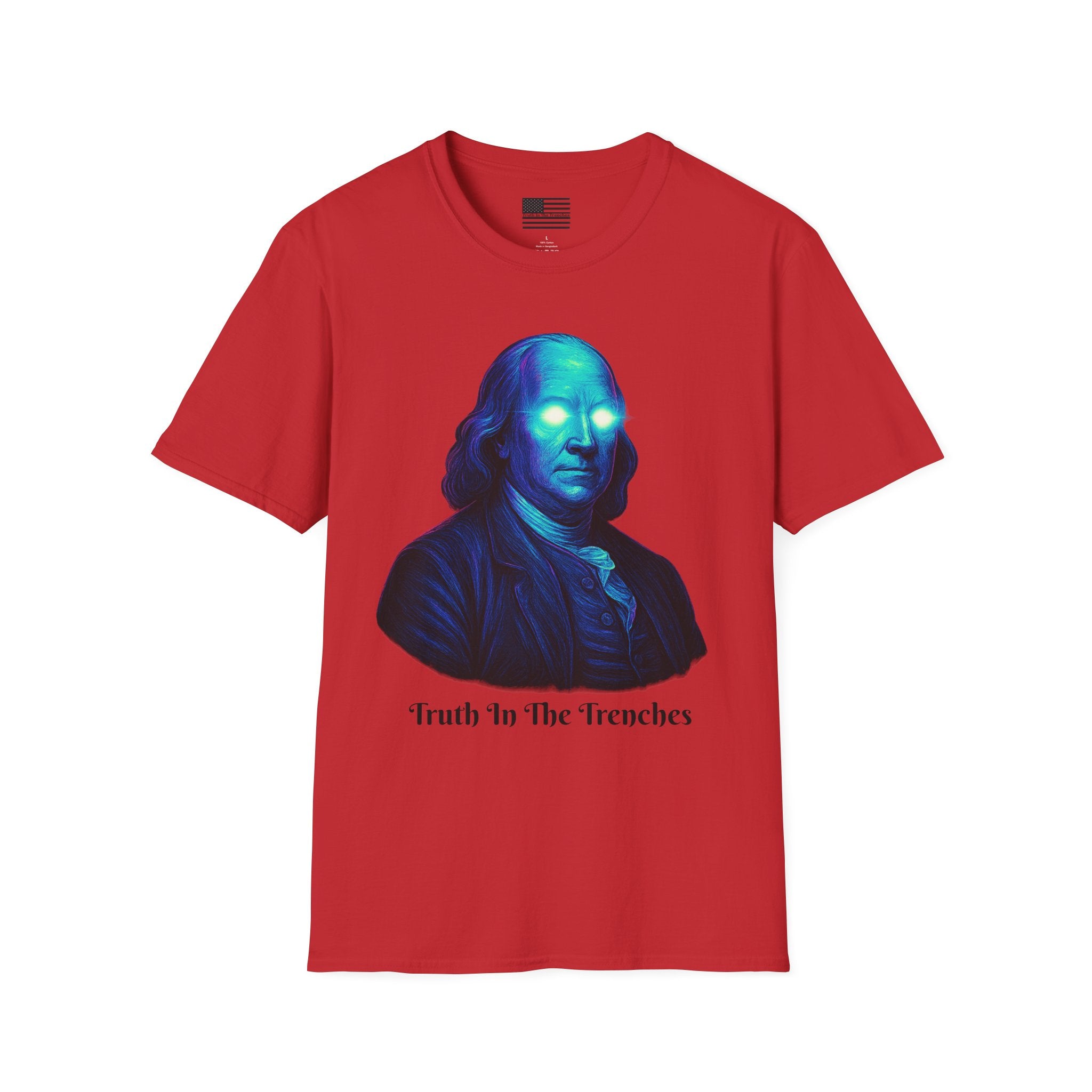 Benjamin Franklin Glowing Neon Eyes Portrait