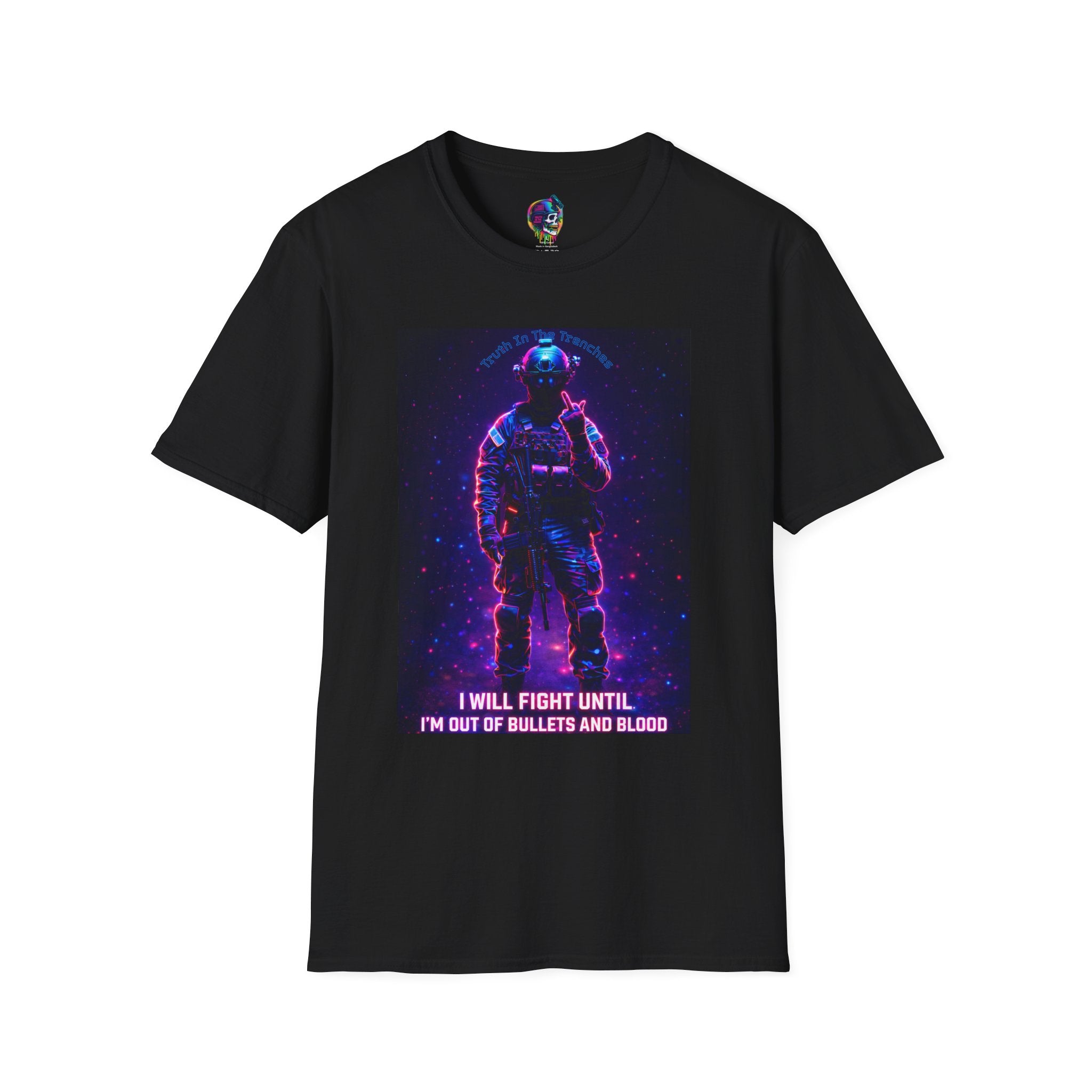 Neon Operator Middle Finger | I Will Fight Until Im Out Of Bullets And Blood