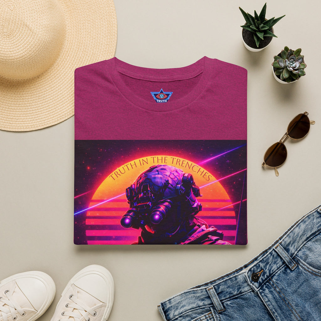 Complacency Kills T-Shirt | Neon Tactical Vaporwave Soldier
