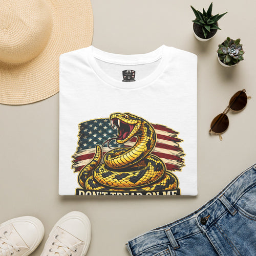 Don't Tread On Me snake American flag T-Shirt | Gadsden rattlesnake design