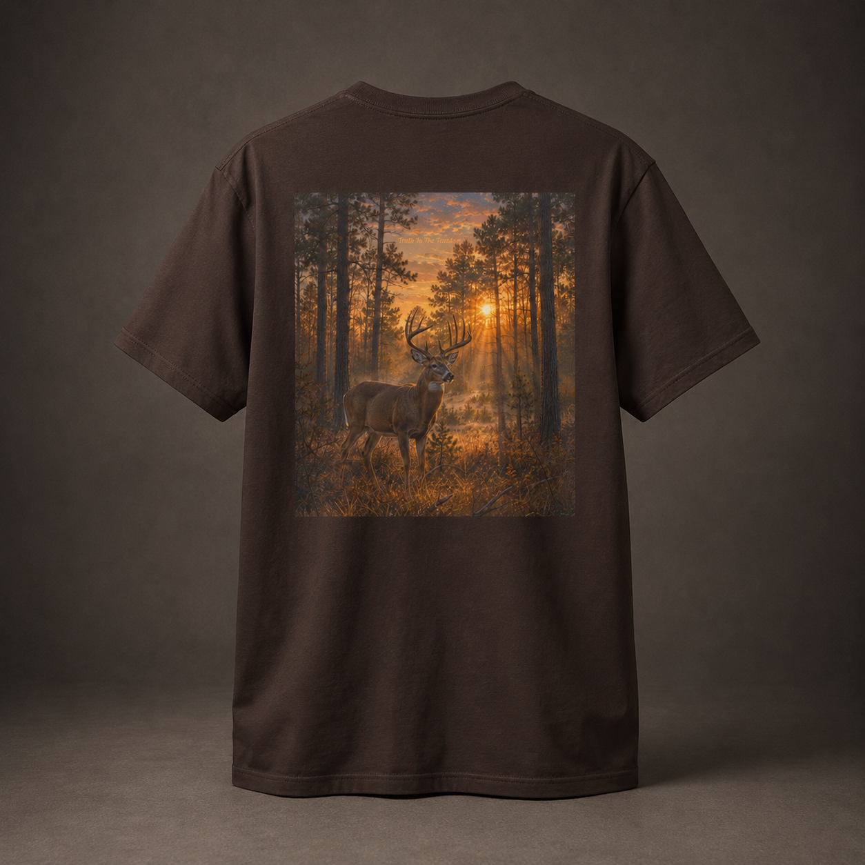 Deer in the Timber Shirt | Great Outdoors Series | Whitetail Sunrise Wildlife Tee | Nature Graphic T-Shirt